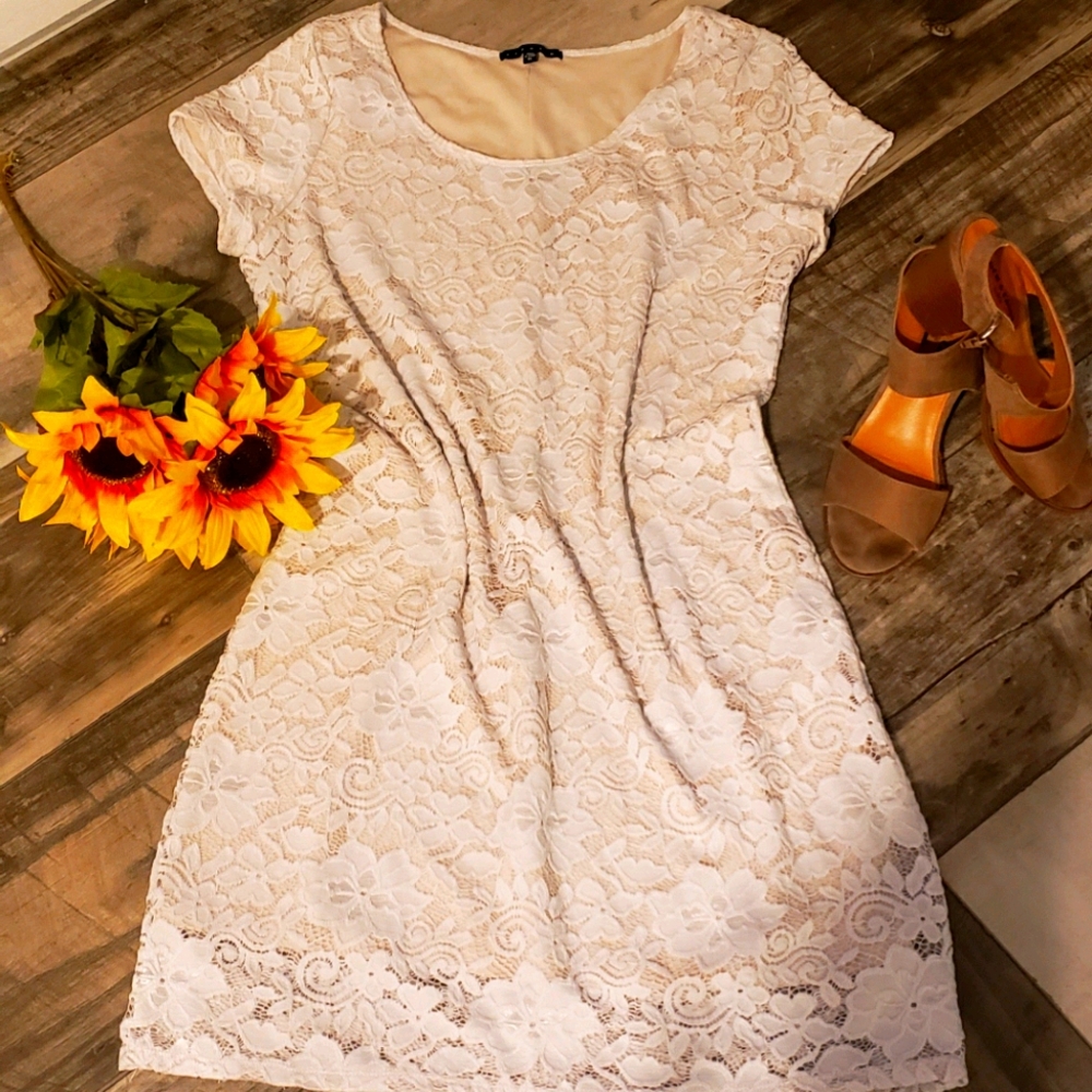 Lace knee length dress